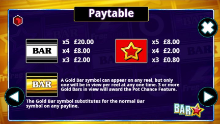 Bar Star UK slot game