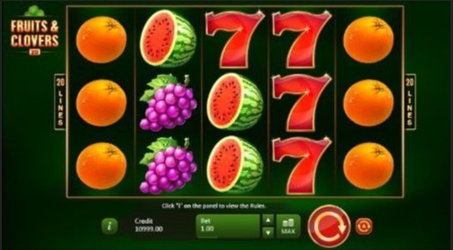 Fruits and Clovers: 20 Lines UK Slot