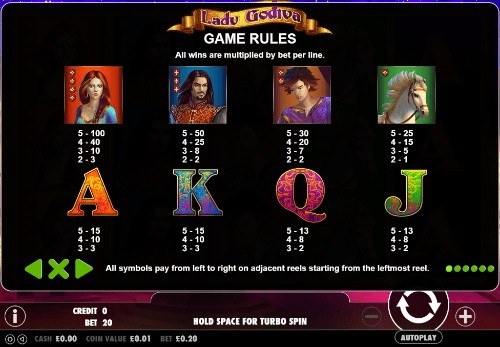 Lady Godiva UK slot game
