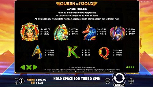 Queen Of Gold UK slot game