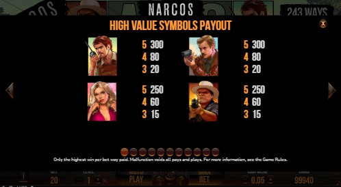 Narcos UK slot game